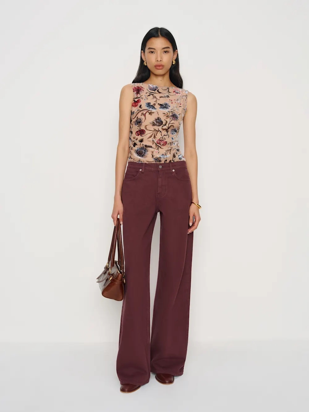 Reformation Cary Low Rise Slouchy Wide Leg Jeans Purple - Size 28